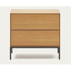 Bedside table wood oak and black steel 60x55 Rana VeryForma