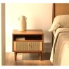 Nachttisch aus Holz, Eiche und schwarzem Stahl 60x55 Rana VeryForma