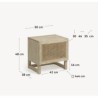 Bedside Table Solid Wood by Mindi 50x48 Texi VeryForma