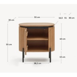 Mesa de Cabeceira Oval em Madeira de Manga 55 Cial VeryForma