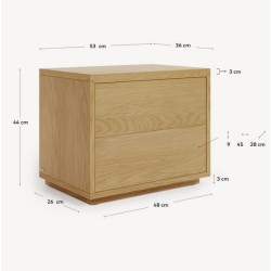 Bedside Table Oak FSC 53x44 Bali VeryForma