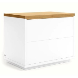 Bedside table with white lacquered oak wood 53x44 Bali VeryForma