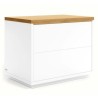 Mesa-de-cabeceira com madeira de carvalho lacado branco 53x44 Bali VeryForma