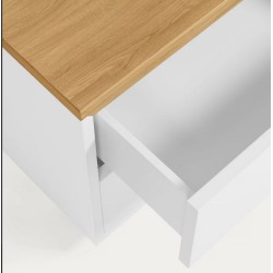 Table de Chevet bois chêne laqué blanc 53x44 Bali VeryForma