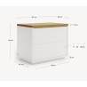 Mesa-de-cabeceira com madeira de carvalho lacado branco 53x44 Bali VeryForma