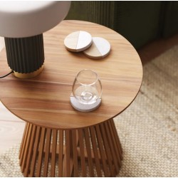 Tavolino d'appoggio in legno di teak naturale Jet 50 cm VeryForma