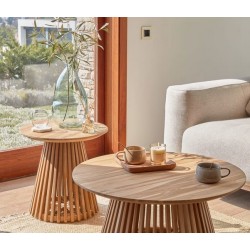 Natural teak wood side table Jet 50 cm VeryForma