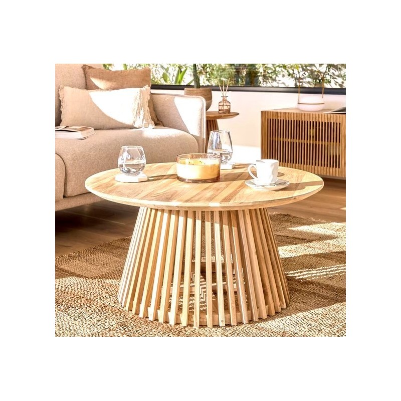 Tavolino d'appoggio in legno di teak naturale Jet 50 cm VeryForma