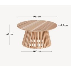 Natural teak wood side table Jet 50 cm VeryForma