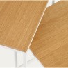 Set mit 2 Ana VeryForma Beistelltischen aus Holz und weißem Metall