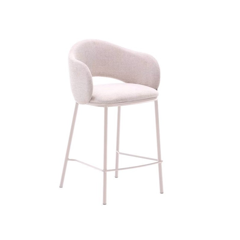 Lot de 2 Tabourets Hauts beige et métal Aina VeryForma