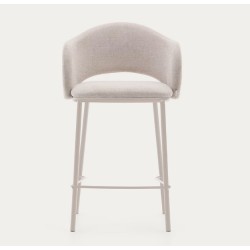 Lot de 2 Tabourets Hauts beige et métal Aina VeryForma