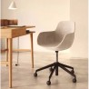 Silla de oficina beige y aluminio con acabado negro mate Tisia VeryForma