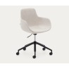 Sedia da ufficio beige e alluminio con finitura nera opaca Tisia VeryForma