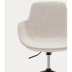 Chaise de bureau beige et aluminium finition noire mate Tisia  VeryForma