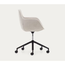 Chaise de bureau beige et aluminium finition noire mate Tisia  VeryForma