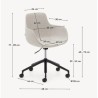 Chaise de bureau beige et aluminium finition noire mate Tisia  VeryForma
