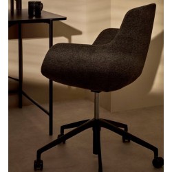 Bürostuhl in Dunkelgrau und Aluminium mit mattschwarzem Finish Tisia VeryForma