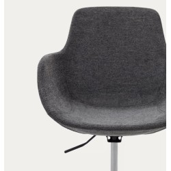 Sedia da ufficio grigio scuro e alluminio con finitura nera opaca Tisia VeryForma