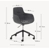 Dark grey and aluminium office chair with matt black finish Tisia VeryForma