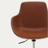 Chaise de bureau cuir synthétique marron et aluminium finition noire mate Tisia VeryForma