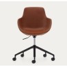 Tisia VeryForma brown synthetic leather and aluminium office chair with matt black finish