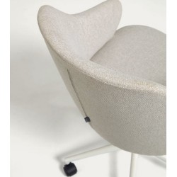 Sedia da ufficio grigio chiaro con gambe in acciaio bianco opaco Nara VeryForma