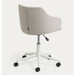 Silla de oficina gris claro con patas de acero blanco mate Nara VeryForma