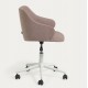 Chaise de bureau rose et pieds acier blanc mat Nara VeryForma