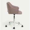 Silla de oficina rosa y patas de acero blanco mate Nara VeryForma