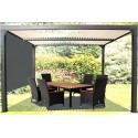 Bioclimatic pergola anthracite aluminium 10,80m2 with curtain Habrita