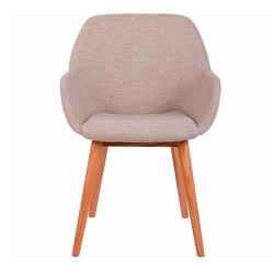 Set mit 2 Esszimmersesseln Tee Stoff Gestell Sand Eiche Massiv VeryForma