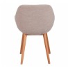 Set of 2 Dining Armchairs Tea Fabric Sand Base Solid Oak VeryForma