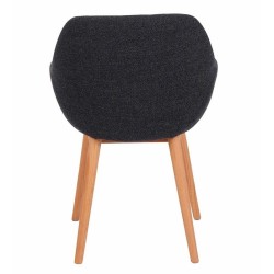 Set of 2 Dining Armchairs Tea Marine Fabric Solid Oak Frame VeryForma