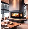 Inserto in legno Ferlux Panoramic 90 Angle con 2 lati vetrati 18 kW