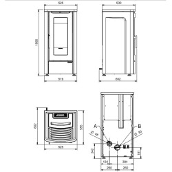 Pellet stove La Nordica Extraflame Dahiana VFS 10 kW ventilated Ivory