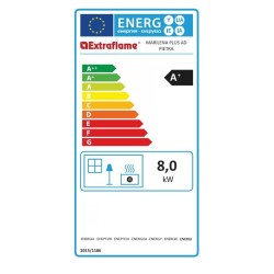 Fogão a Pellets Estreito La Nordica Extraflame Marilena Plus AD 8kW Preto
