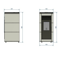 Ferlux Nerea 10 kW Stufa a Pellet Rosso Imperiale