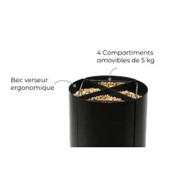Tanque de almacenamiento de pellets de madera Fractio diseño de acero y bambú Dixneuf