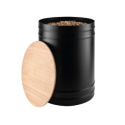 Nevada Wood Pellet Storage Tank Steel and Bamboo Dixneuf Design