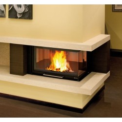 Inserção de Madeira La Nordica Ângulo Reto Monobloco 800 DX 10kW Preto