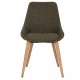 Set of 2 Dining Chairs Ari Khaki Fabric Dark Oak Base VeryForma