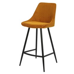 Set of 2 Ari KosyForma Yellow Velvet and Metal Worktop Chairs