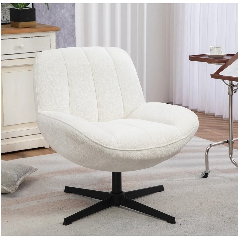 Ena Fabric Poltrona Girevole Bianca VeryForma