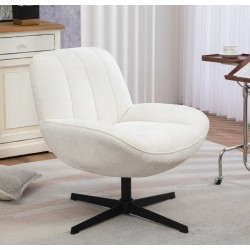 Ena Fabric Poltrona Girevole Bianca VeryForma