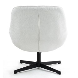 Ena Fabric White Swivel Armchair VeryForma