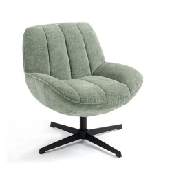 Ena Sillón giratorio de tela verde VeryForma