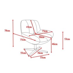Ena Sillón giratorio de tela verde VeryForma