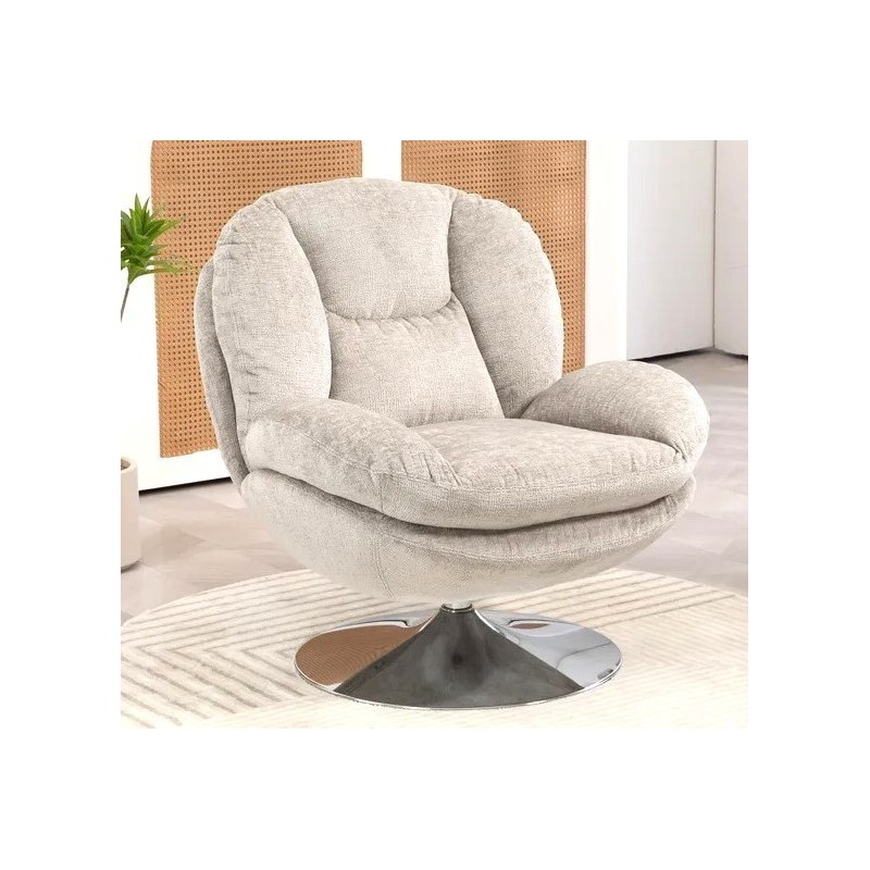 VeryForma Taupe Drehstuhl mit Samtauflage