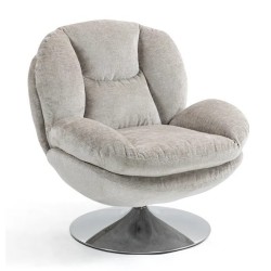 VeryForma Silla giratoria con tapa de terciopelo topo